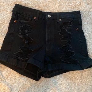 Black mom jean shorts